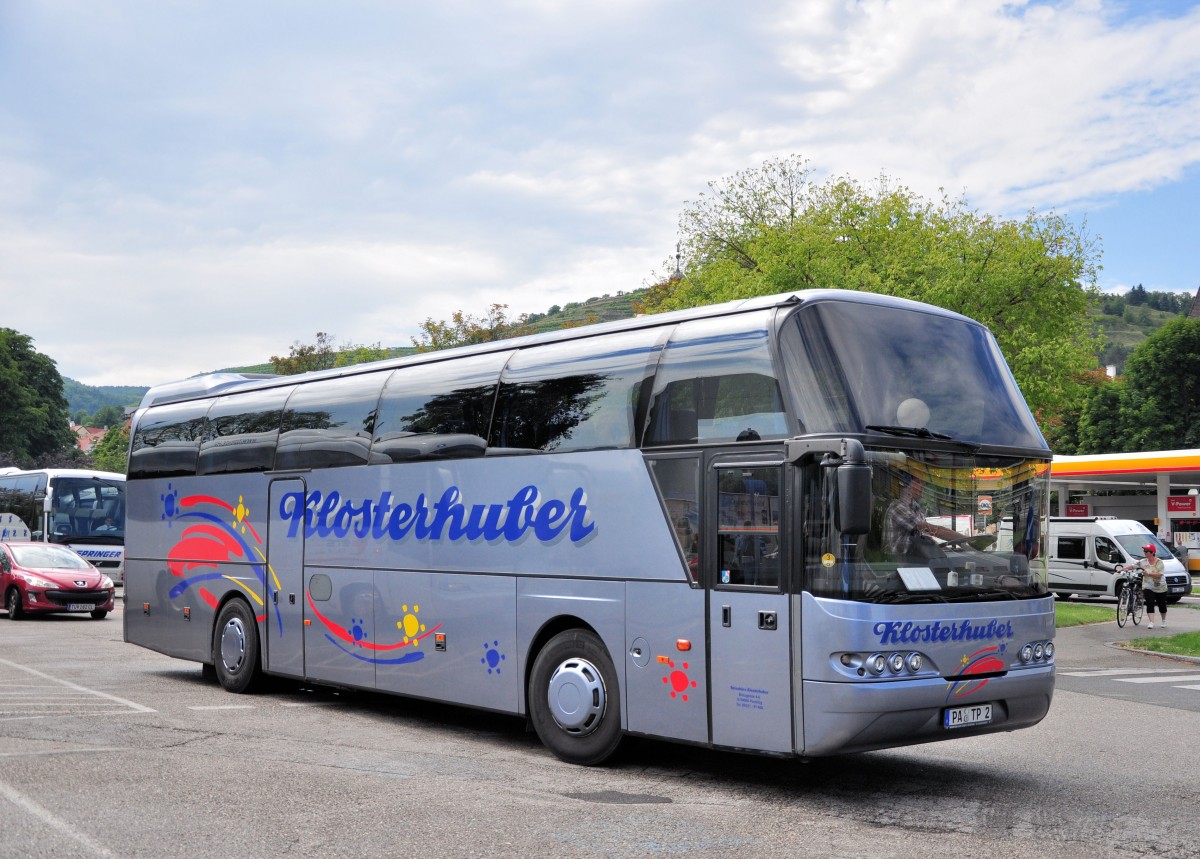 Neoplan Cityliner vom Reisebro Klosterhuber aus Deutschland am 12.Juli 2014 in Krems. 