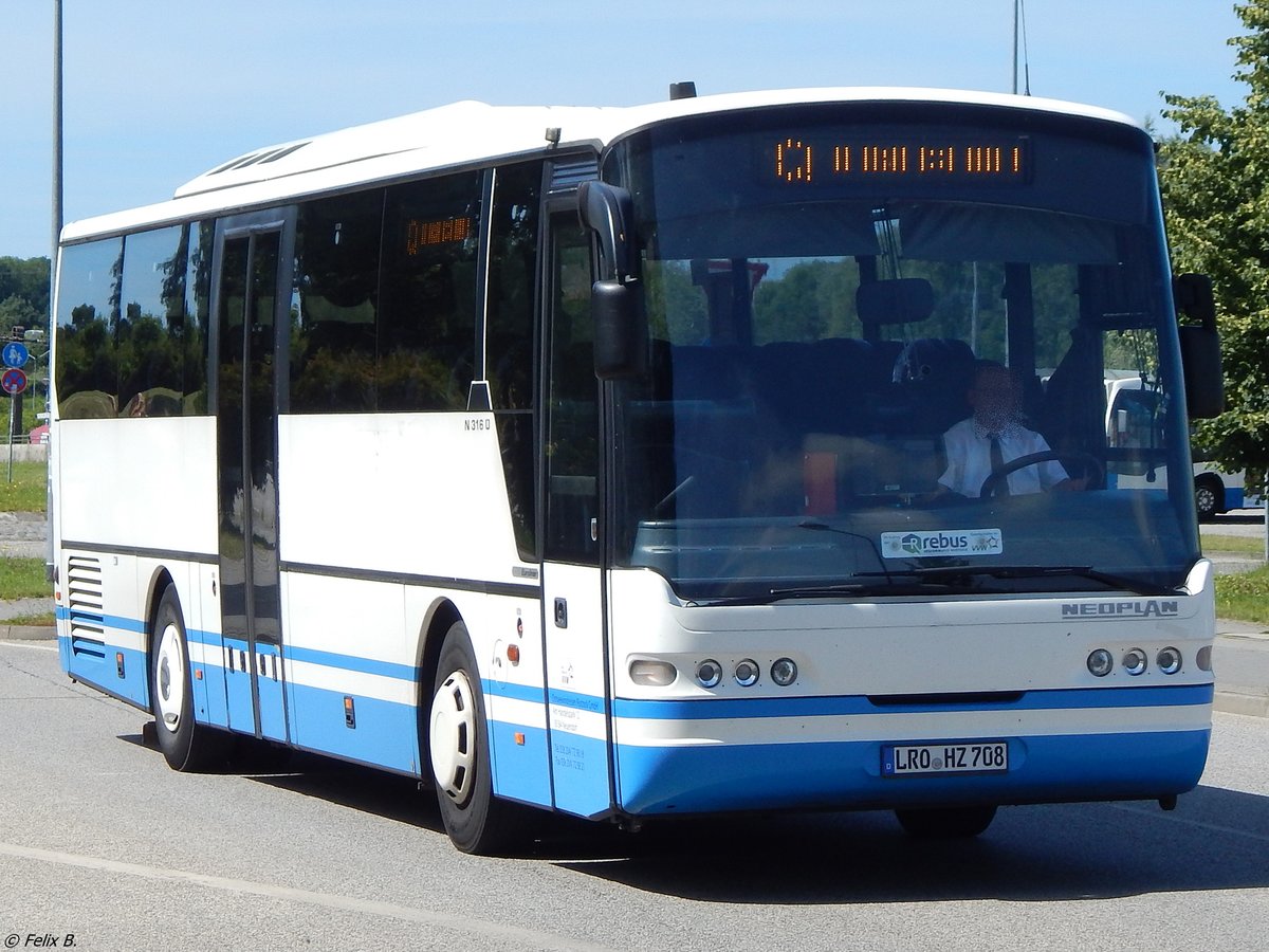 Neoplan Euroliner von Ostseewindreisen aus Deutschland in Rostock.