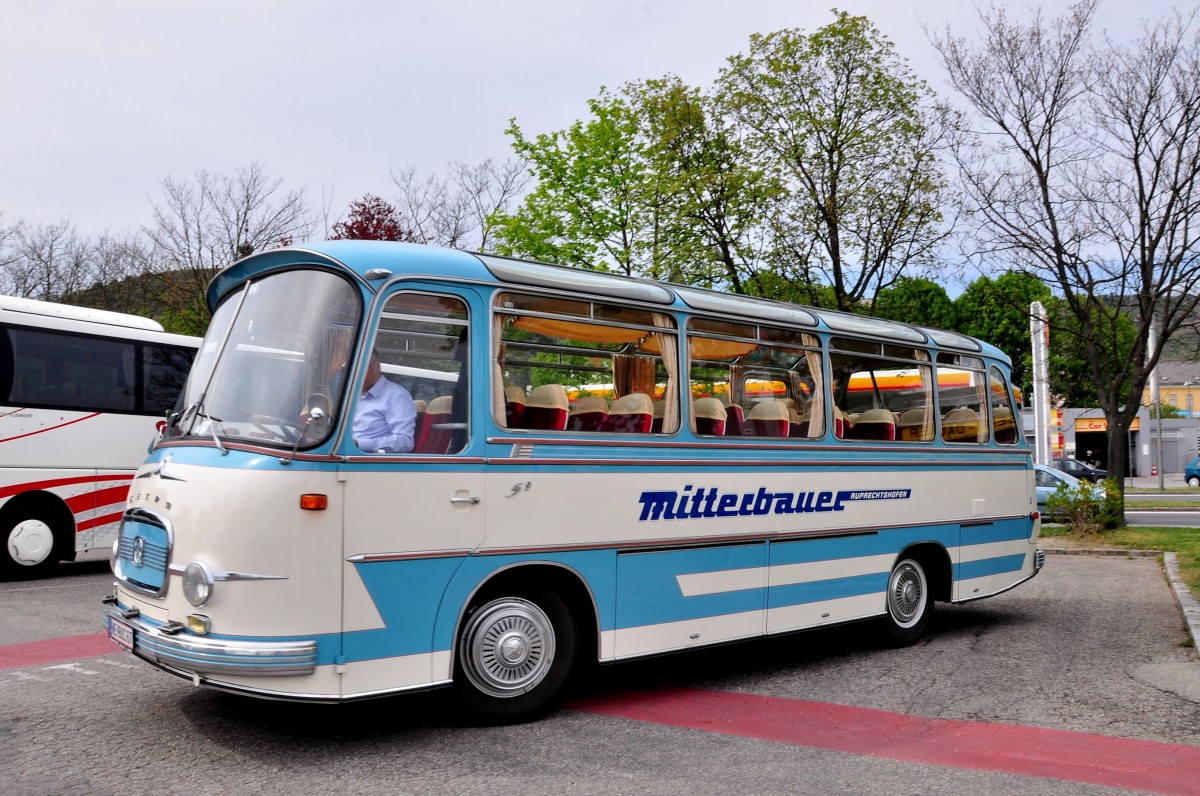 Oldtimer Setra S9 von Mitterbauer Reisen aus Niedersterreich am 22.4.2015 in Krems.