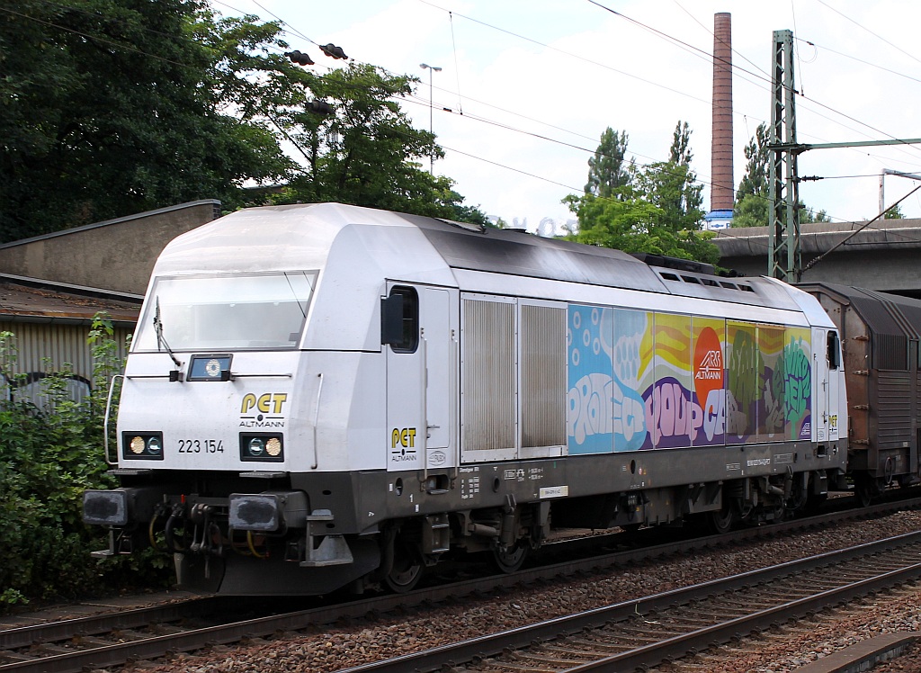 PCT/ARS 223 154-6 mit legaler Bemalung bei der Durchfahrt in HH-Harburg. 06.08.2013