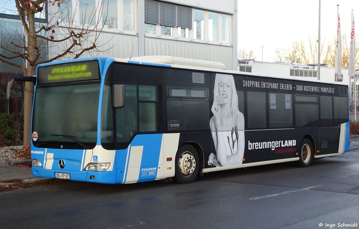 Pflieger Reise & Verkehr aus Böblingen | Stadtverkehr Böblingen Sindelfingen (SBS) | Nr. 67 | BB-RP 67 | Mercedes-Benz Citaro Facelift | 13.12.2015 in Böblingen