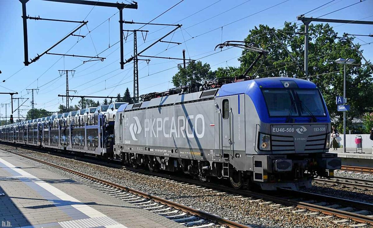 PKP 193 508 fuhr mit einen autozug durch golm,09.09.21