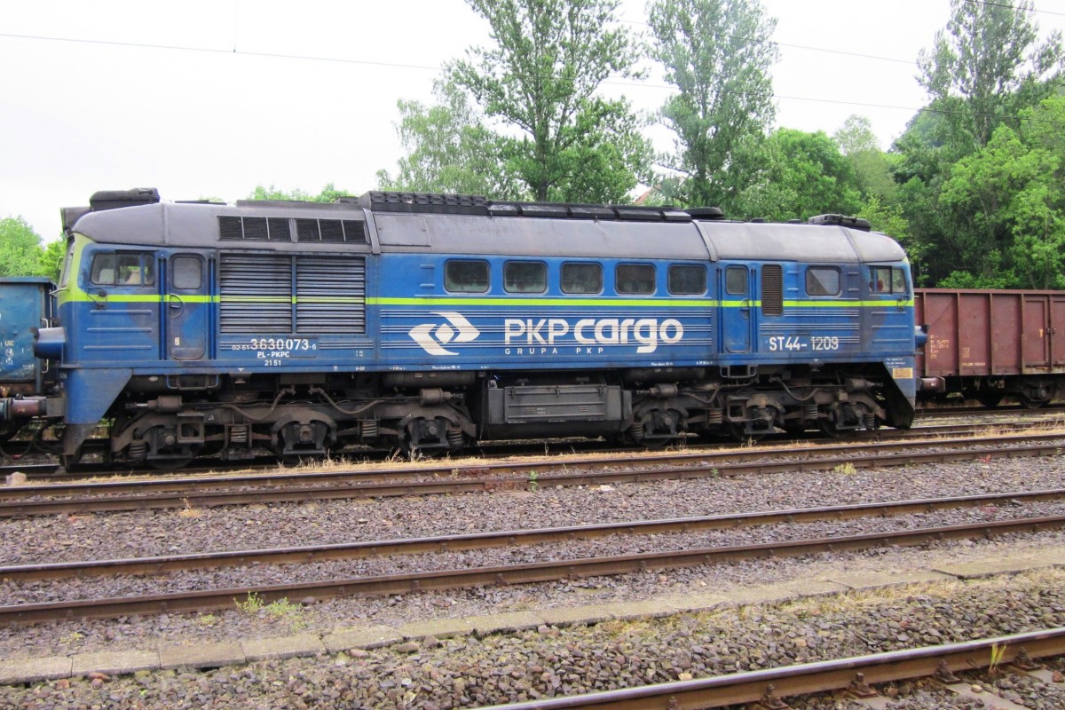 PKP ST44-1209 steht am verregneten 4.Juni 2013 in Klodzko Glowne.  