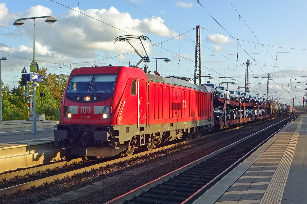 PKWZug mitb 187 084 durchfahrt am 18 September 2019 Celle.