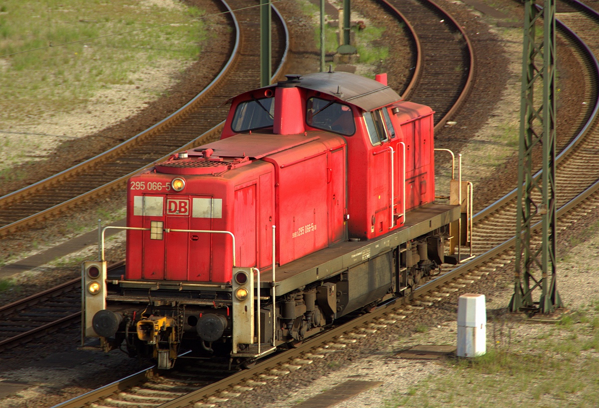 Portrait der DB 295 066-5 die hier durch Maschen dieselt. 28.04.2012(üaVinG)