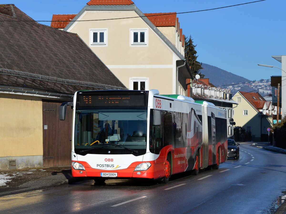 Postbus Citaro 2 G als Linie 41 bei der Haltestelle Papierfabrikgasse, 07.01.2016