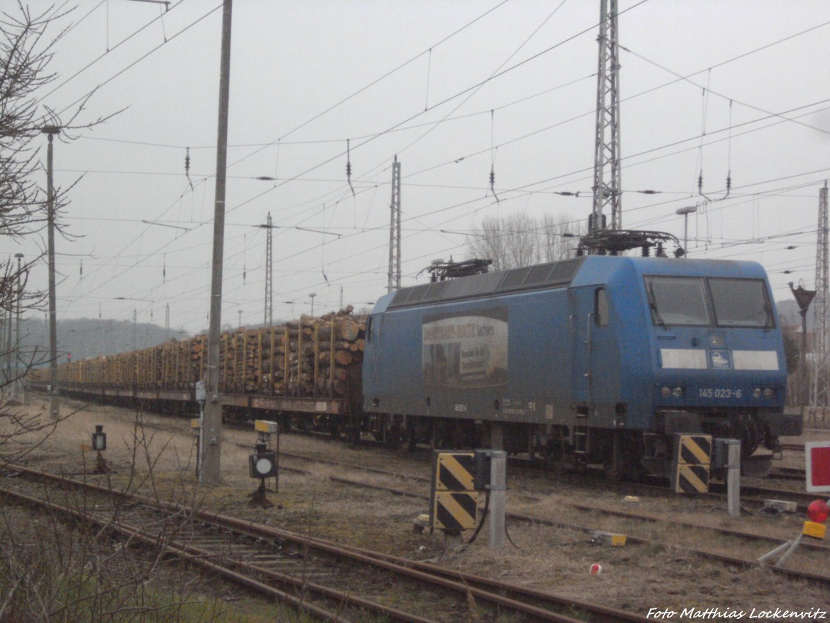 PRESS 145 023-6 abgestellt im Bahnhof Bergen auf Rgen am 4.3.14