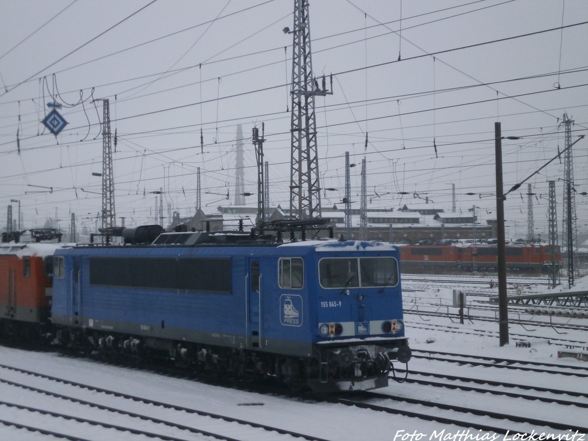 PRESS 155 045-9 (155 238-9) abgestellt in Halle (Saale) am 30.12.14