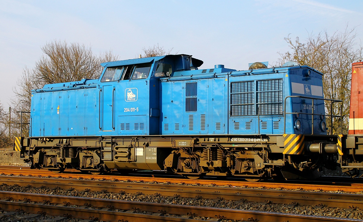 PRESS 204 011-5(9280 1203 212-6 D-PRESS)war heute zu Gast im Norden in Jübek. 18.03.2015