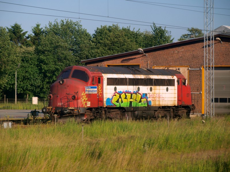 Railcare My 1122 abgestellt im Gbf Padborg(aufgenommen aus dem in Padborg einfahrenden ICE). Padborg 23.06.2010