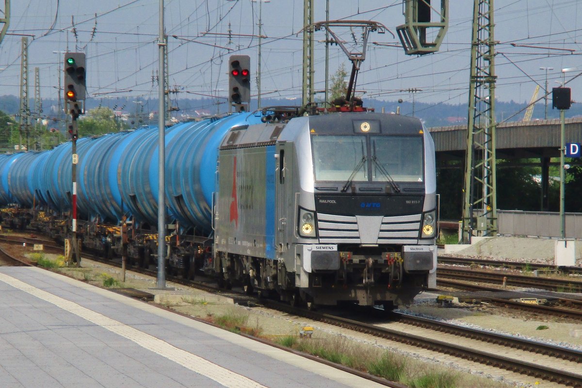 Railpool 193 811 durchfahrt am 10 Mai 2018 Passau. 