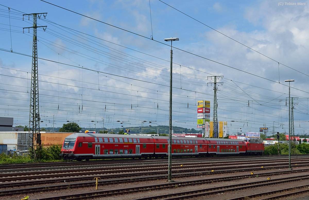 RB nach Koblenz bei der Durchfahrt durch Koblenz am 18.06.2016. Aufgenommen von 141 228. Ich gehörte zur Lokbesatzung der 141 228 beim Sommerfest.