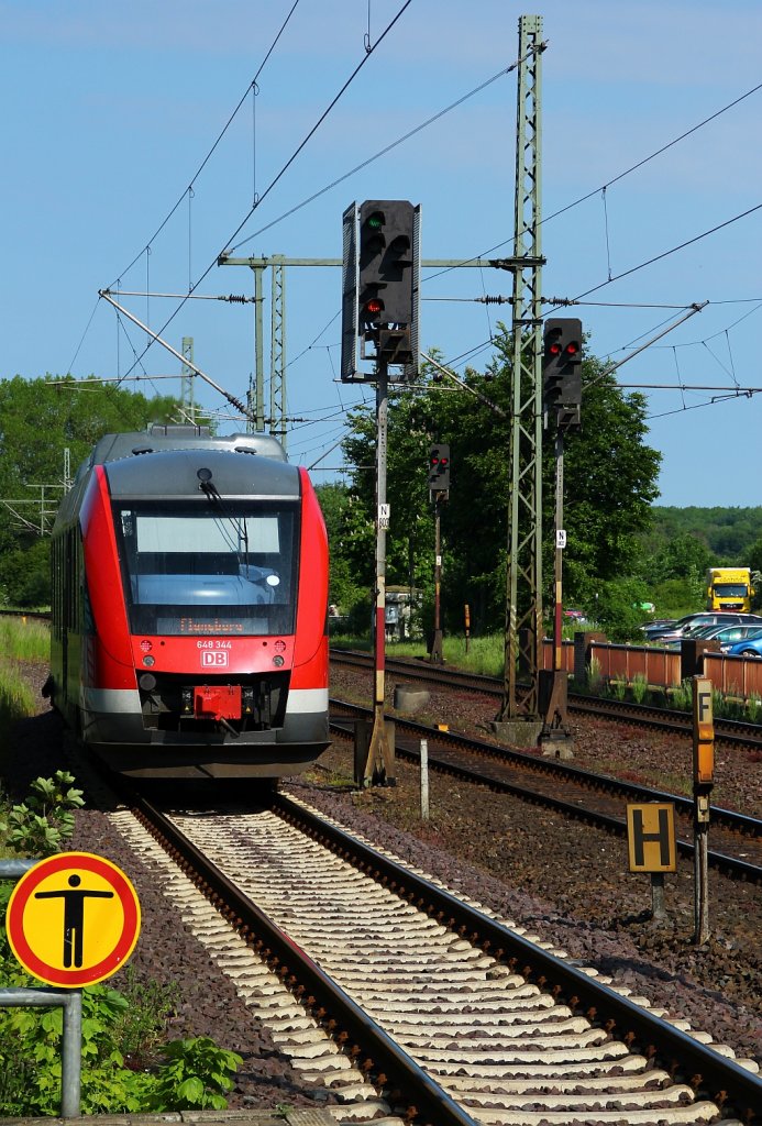 RBSH 648 344/844 als RB von Schleswig nach Flensburg verlsst hier Schleswig. 27.05.2012 (01300)