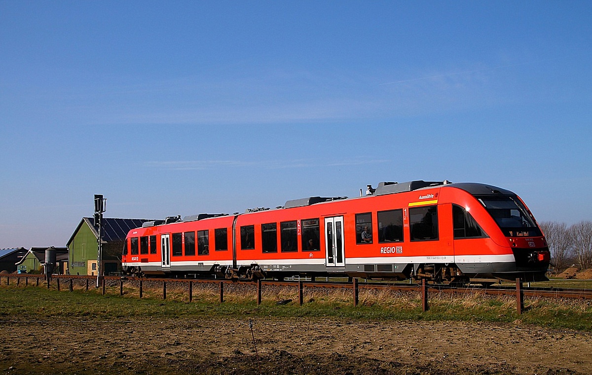 RBSH Lint 648 332/832  Aumühle  auf dem weg nach Kiel, aufgenommen am Bü Sollbrück I an der KBS 134 bei Jübek. 09.03.2014 