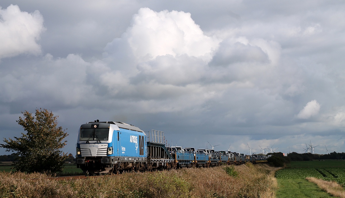 RDC 247 909 mit AZS nach Westerland. Bü Triangel 11.10.2020