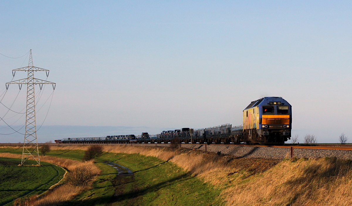 RDC MaK 2700-03 mit AZS nach Niebüll. 17.12.2017