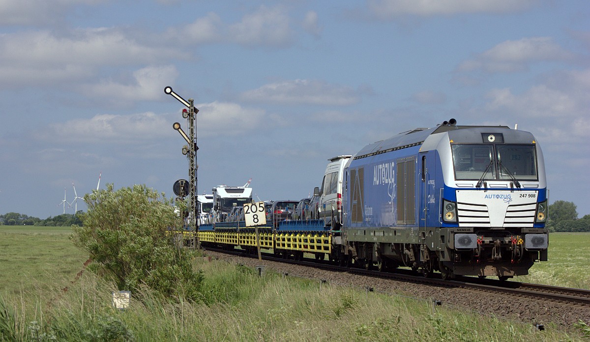 RDC/RAG 247 908 mit AZS, Einfahrt Lehnshallig 14.06.2020