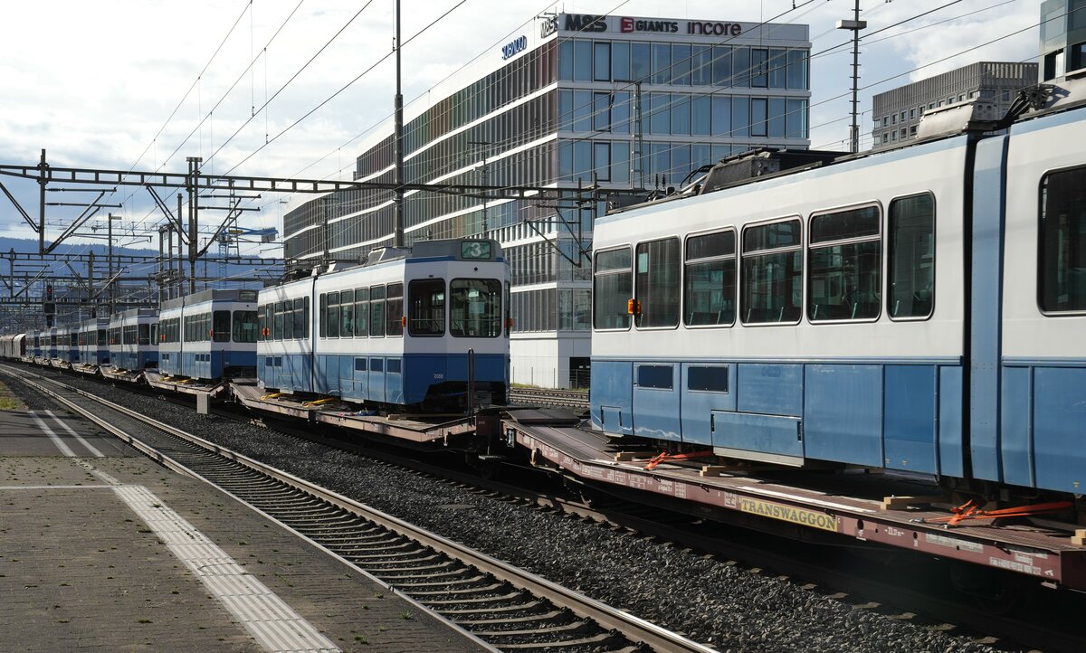 Re 620 072-9  Balerna , Tram 2000 (VBZ)
VON ZÜRICH NACH WINNYZJA.
Ab dem Jahr 2022 erhält die Stadt Winnyzja in der Ukraine in einem ersten Schritt 35 Tram 2000 der Verkehrsbetrieb Zürich (VBZ). Um dies zu ermöglichen, haben die Schweiz und die Stadt Winnyzja am 23. Dezember 2020 ein Abkommen für die zweite Phase des seit dem Jahr 2006 laufenden Strassenbahnprojekts unterzeichnet.
Mit dem von der Re 620 072-9 „Balerna“ geführten planmässigen  Güterzug 60281 RBL – BU gingen am 20. März 2023 acht ehemalige VBZ Tram 2000 auf ihre grosse Reise. Verewigt wurden sie anlässlich der Bahnhofsdurchfahrt Schlieren.
Foto: Walter Ruetsch
