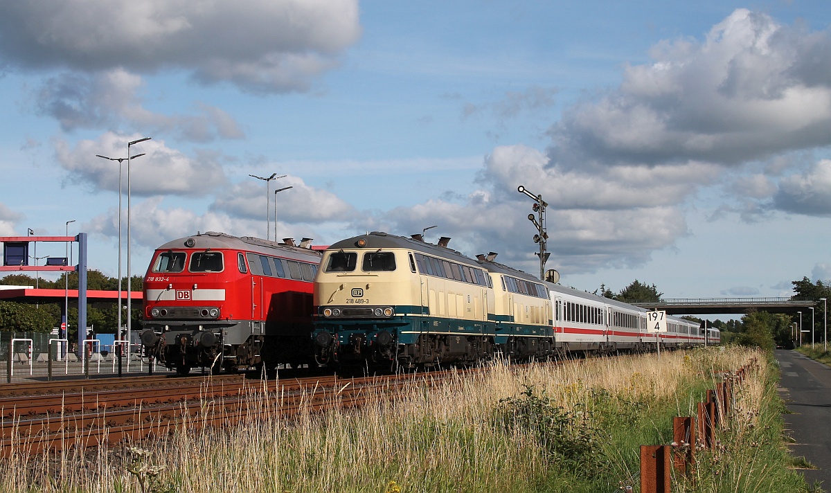 RPRS 218 489+490 und DB 218 832-4 Niebüll 22.07.2020