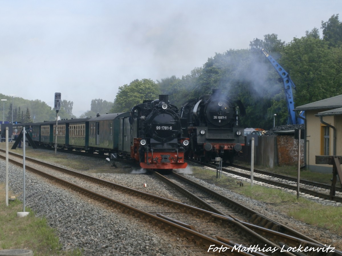 RBB 99 1781 und 35 1097 in Putbus am 31.5.15