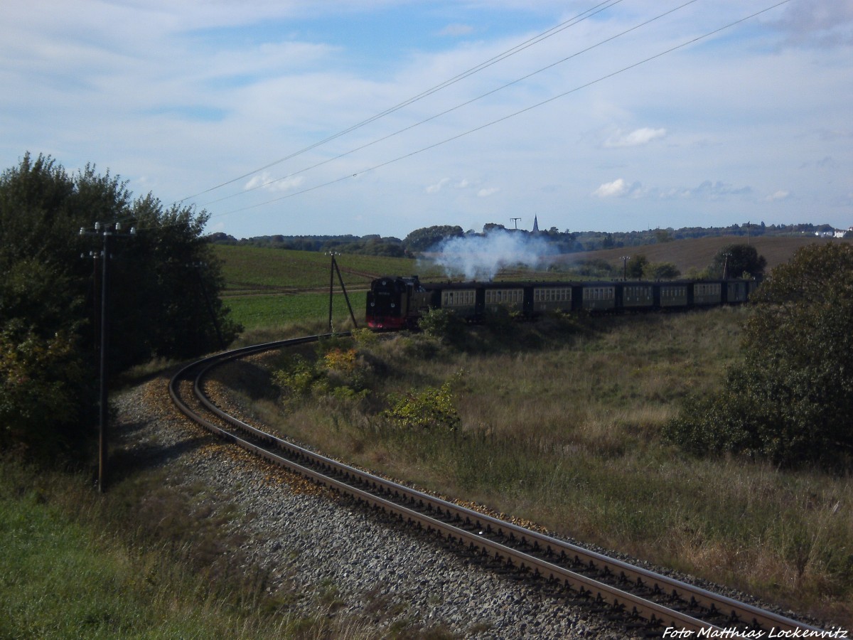 RBB 99 1781 unterwegs nach Ostseebad Ghren / Hier kurz vor dem Hp. Seelvitz am 30.9.13