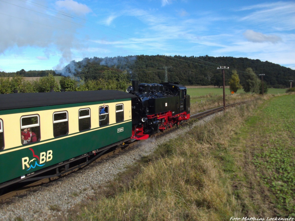 RBB 99 1781 unterwegs nach Ostseebad Ghren / Hier kurz vor dem Hp. Seelvitz am 30.9.13