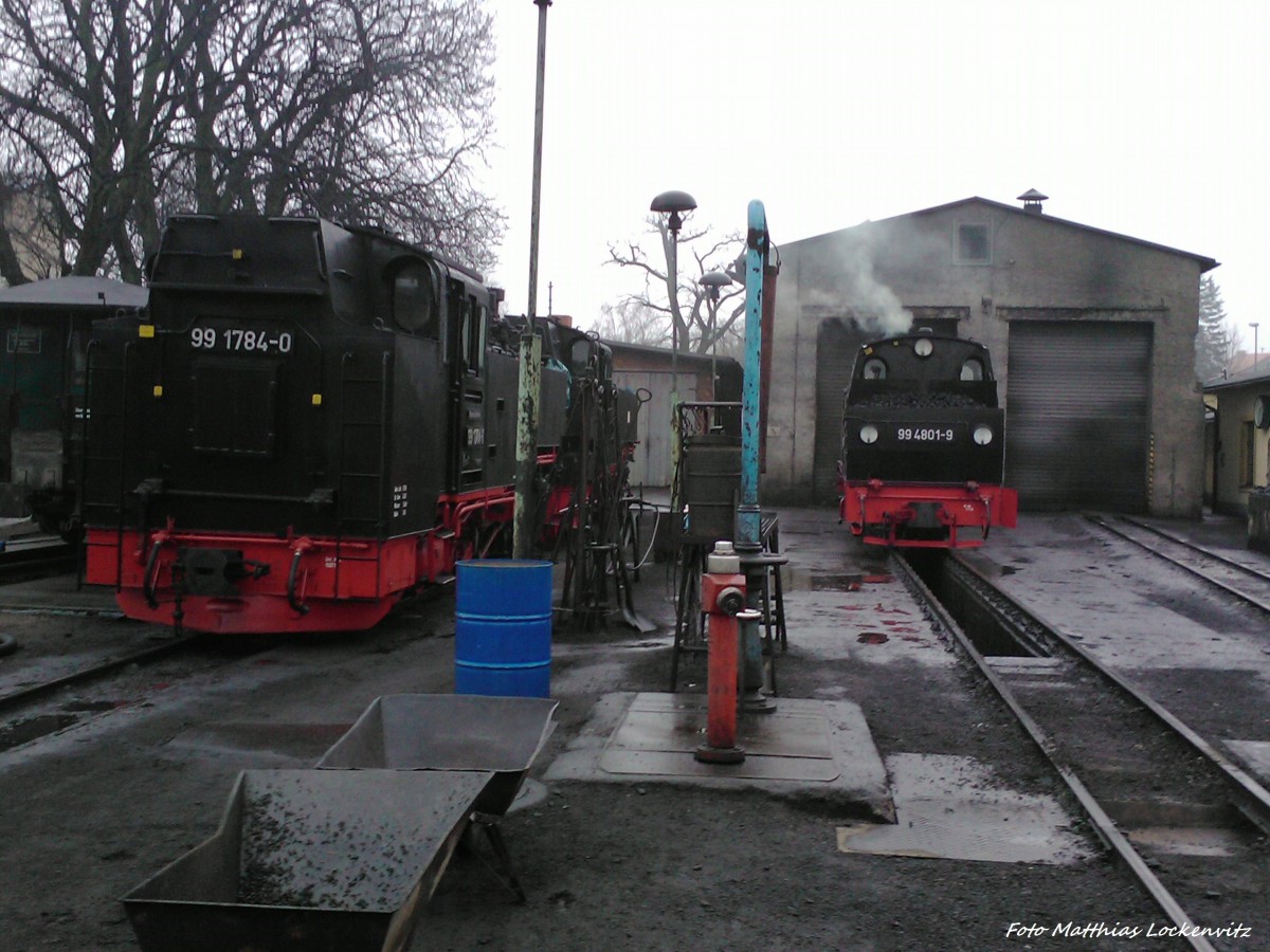 RüBB 99 1784, 99 1781 & 99 4801 im Kleinbahn BW Putbus am 13.12.13