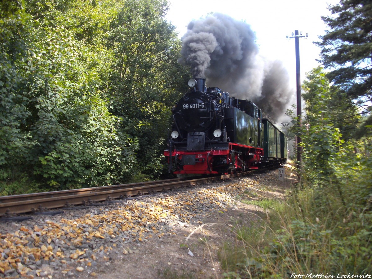 RBB 99 4011 mit dem P104 zwischen Sellin & Garftitz am 15.8.13