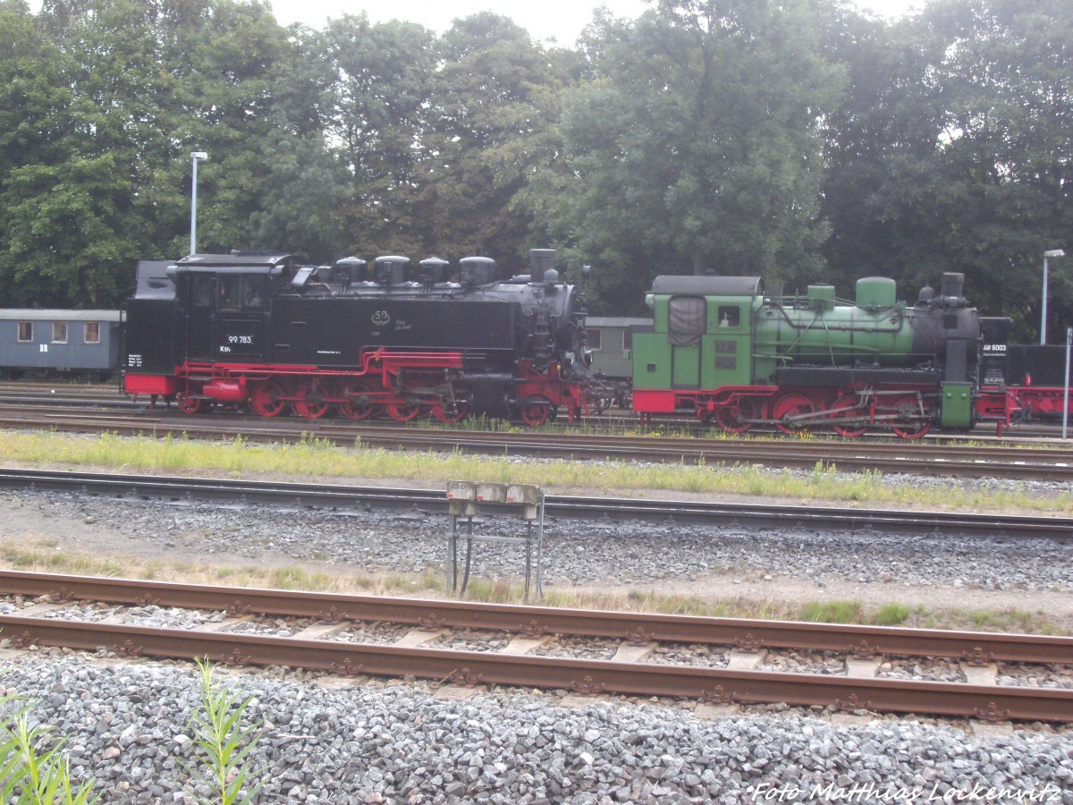 RBB 99 783 und Mh 52 abgestellt im Bahnhof Putbus am 28.7.14