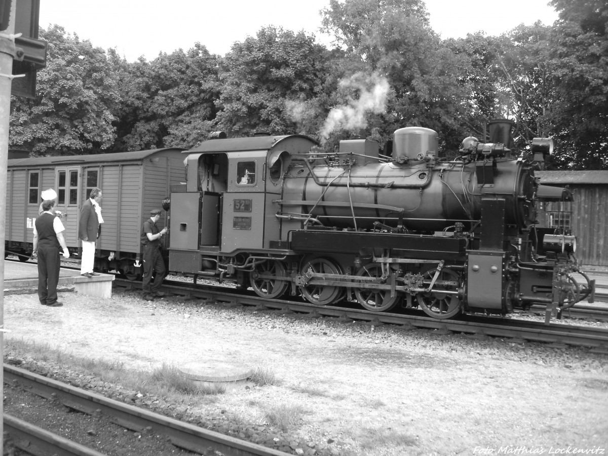 RBB Mh 52 mit dem Sonderzug im Bahnhof Putbus am 30.8.13