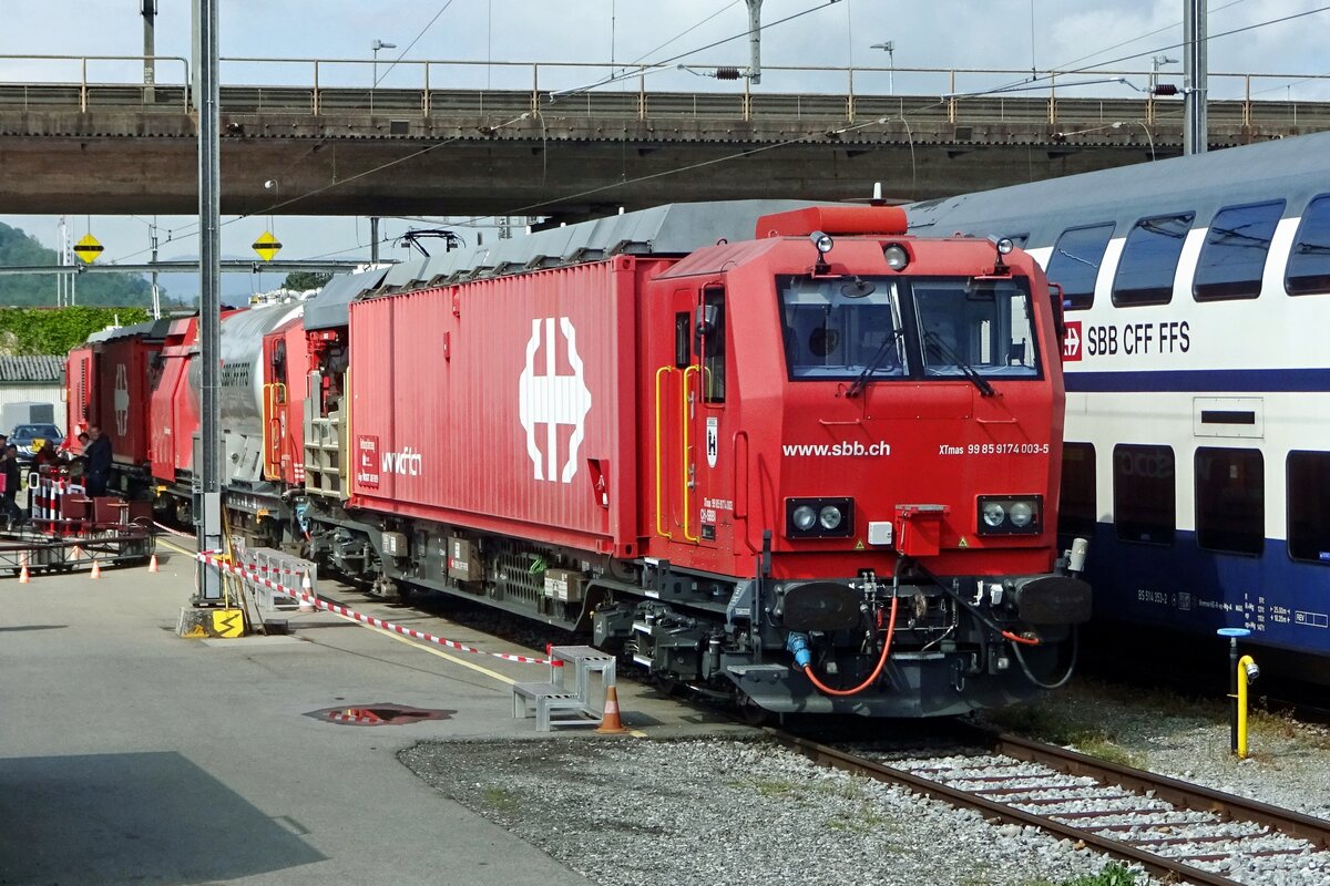 SBB 9174 003 steht am 27 Mai 2019 in Brügg AG.