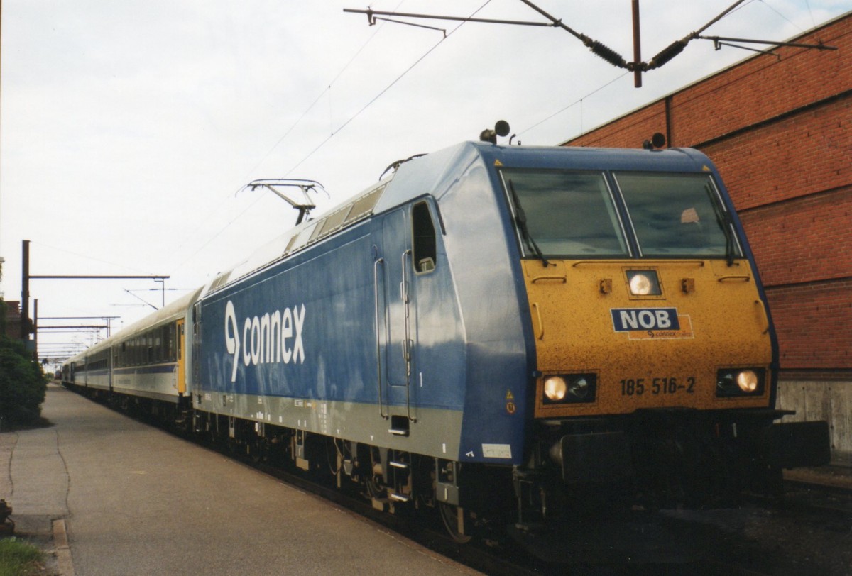 Scanbild von der FLEX mit 185 516 in Padborg am 22 Mai 2004.