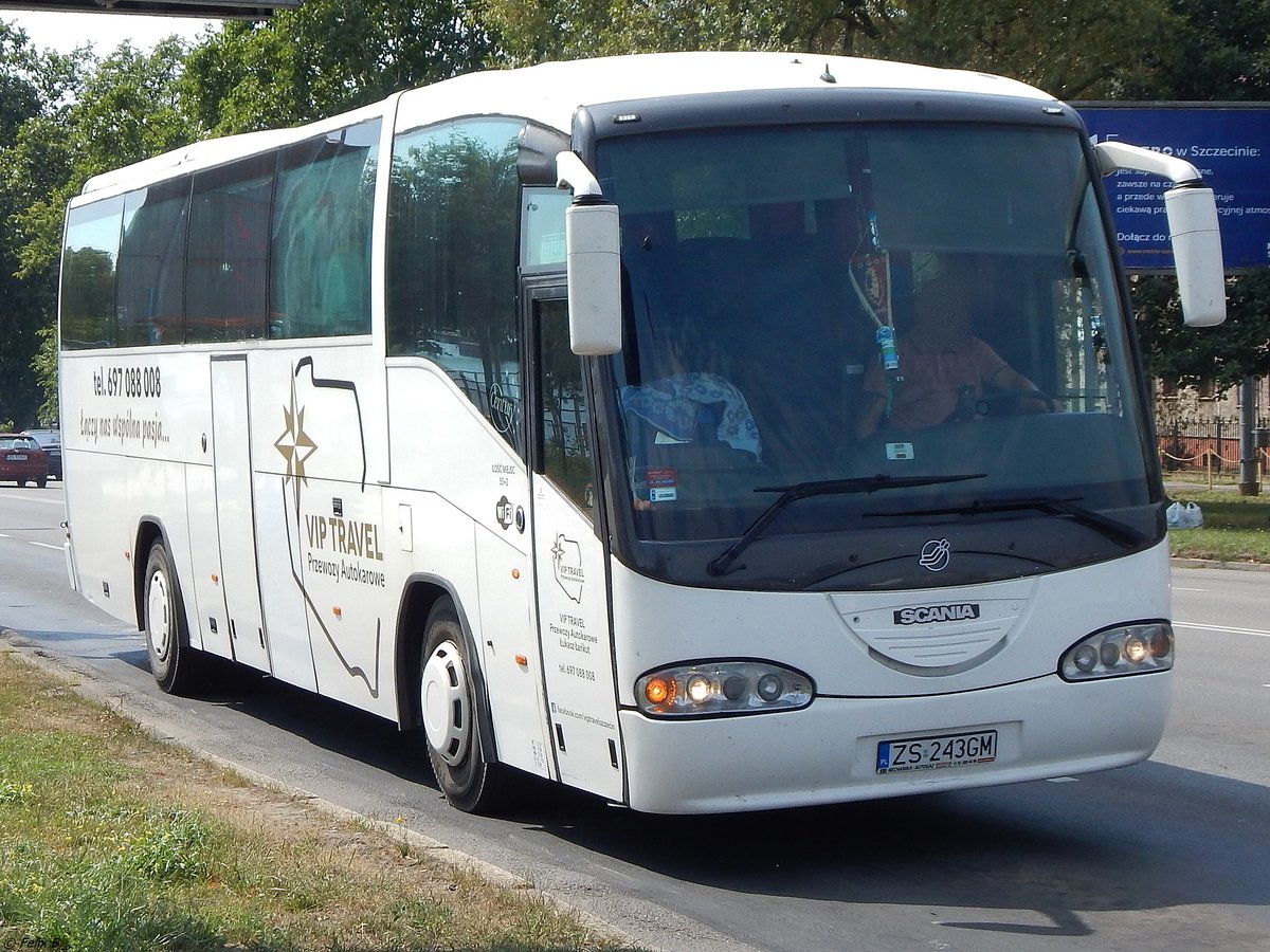 Scania Irizar von VIP Travel - Przewozy Autokarowe aus Polen in Stettin.