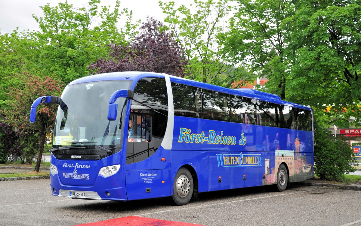 Scania Omni Express von Frst Reisen aus Deutschland am 16.Mai 2014 in Krems.