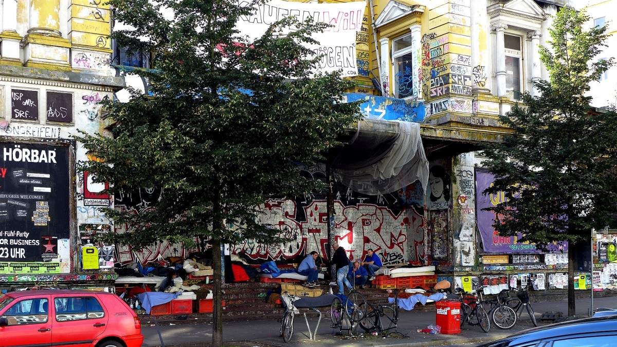 Schanzenviertel in Hamburg, alternativ wohnen am Schulterblatt.