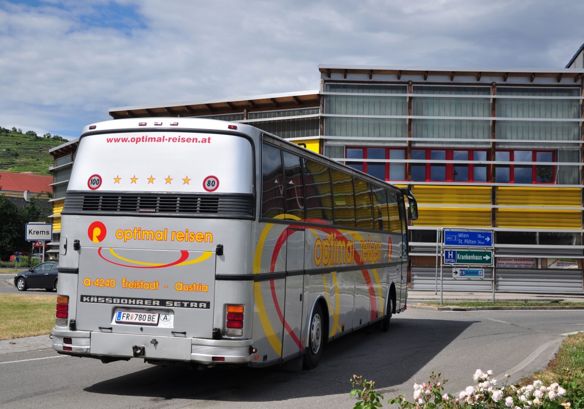 Setra 200er-Serie von Optimal Reisen aus Österreich im Juni 2016 in Krems.