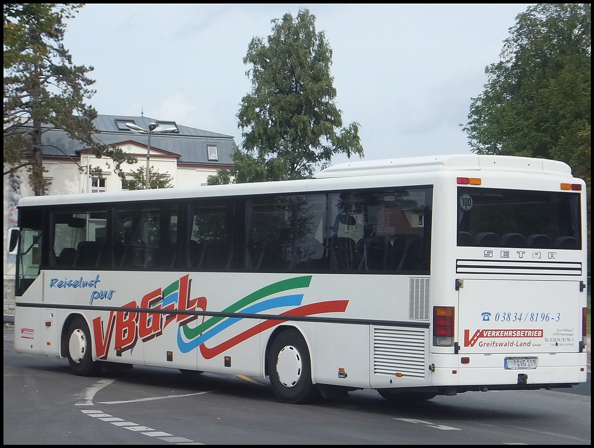 Setra 315 H der Verkehrsbetrieb Greifswald-Land GmbH in Greifswald.