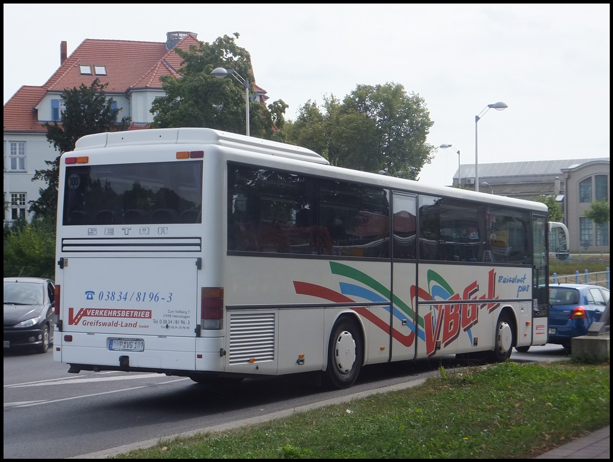 Setra 315 H der Verkehrsbetrieb Greifswald-Land GmbH in Greifswald.