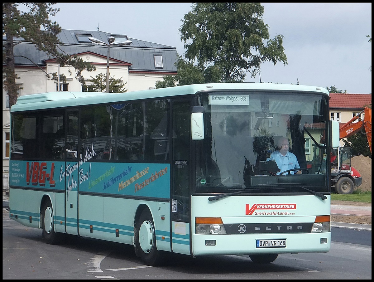 Setra 315 H der Verkehrsbetrieb Greifswald-Land GmbH in Greifswald.