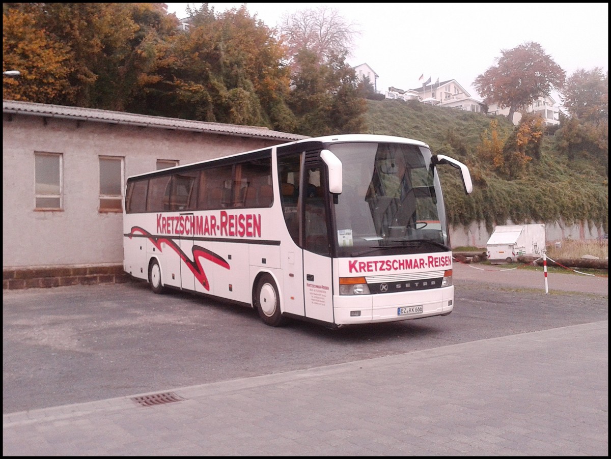 Setra 315 HDH von Kretschmar-Reisen aus Deutschland im Stadthafen Sassnitz.