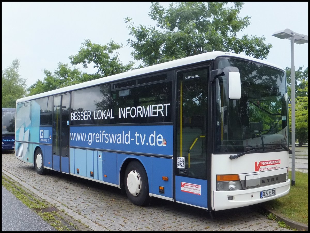 Setra 315 UL des Verkehrsbetrieb Greifswald-Land GmbH in Rostock.