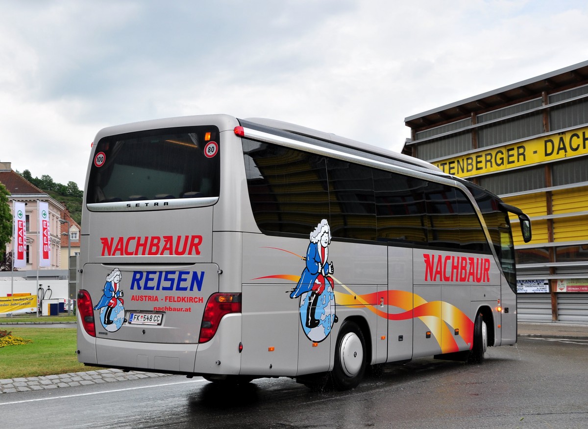 Setra 411 HD von Nachbaur Reisen aus sterreich am 13.5.2014 in Krems gesehen.