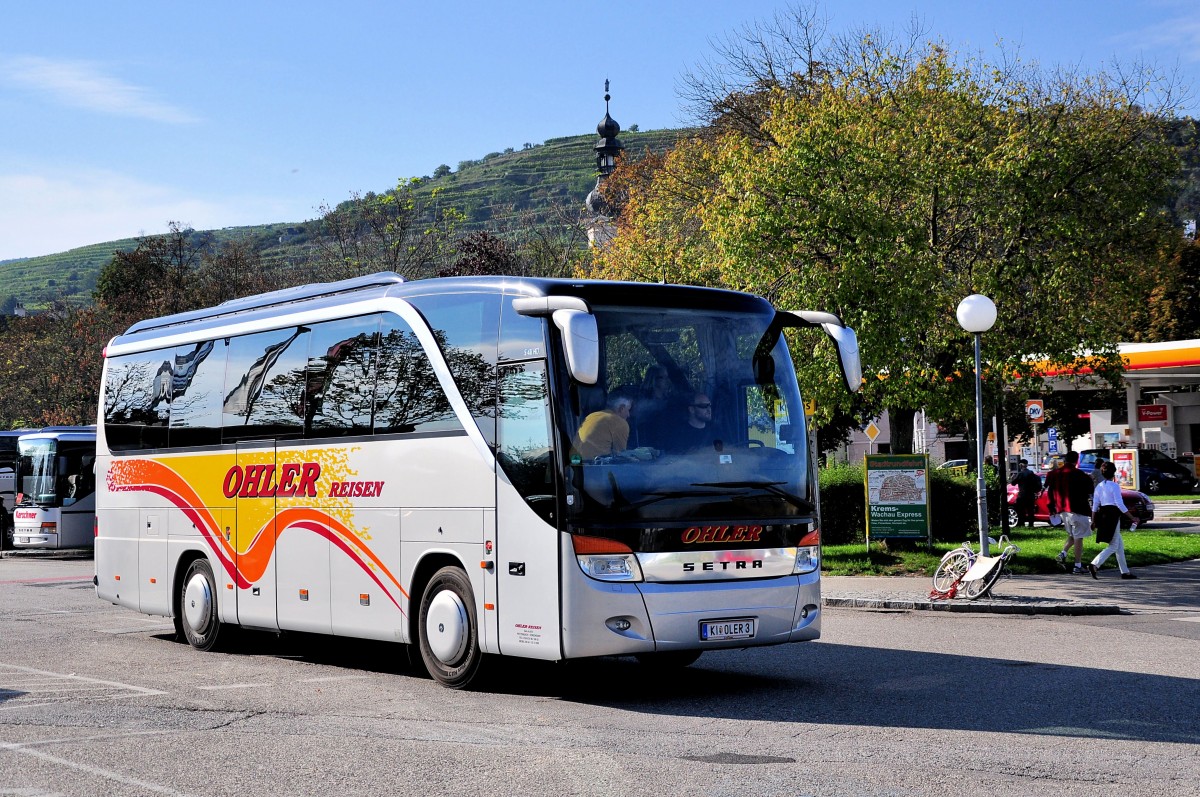 Setra 411 HD von Ohler Reisen aus sterreich am 18.9.2014 in Krems gesehen.