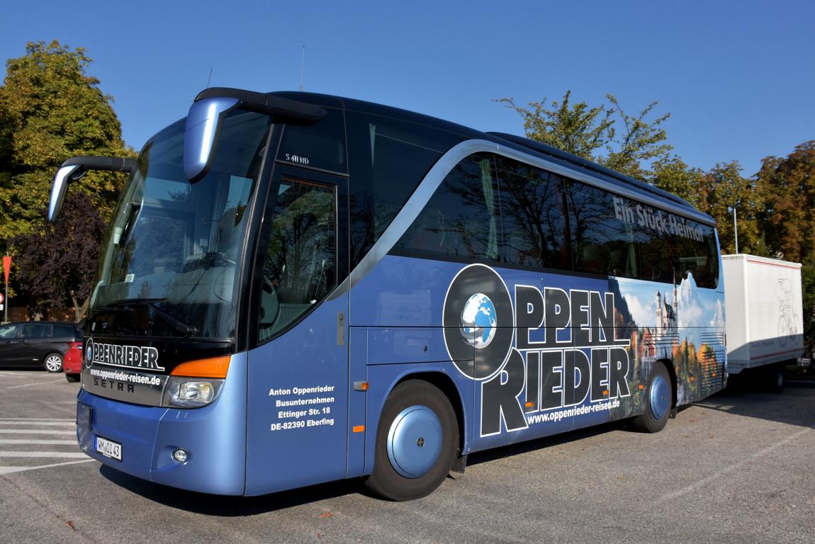 Setra 411 HD von Oppenrieder Reisen aus der BRD mit Anhnger 09/2017 in Krems.