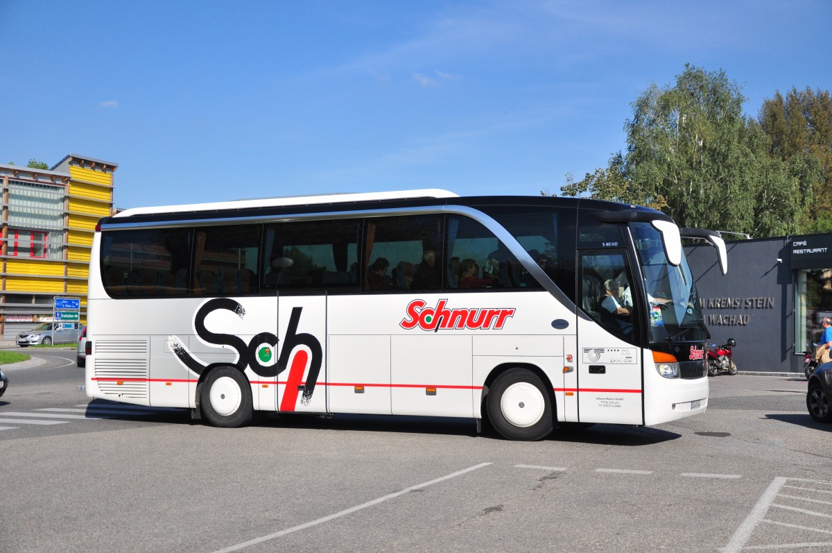 Setra 411 HD von Schnurr Reisen aus der BRD am 28.9.2014 in Krems.