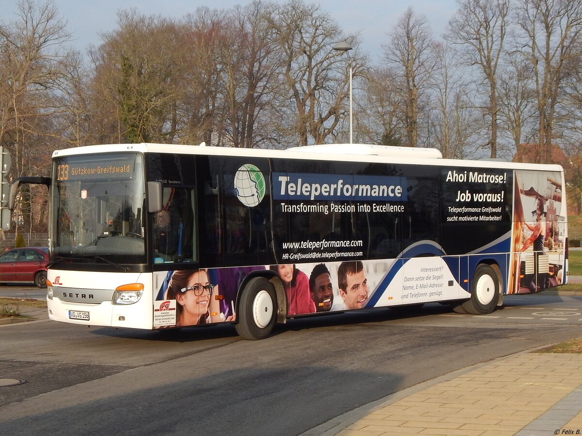 Setra 415 LE Business der Anklamer Verkehrsgesellschaft in Greifswald.