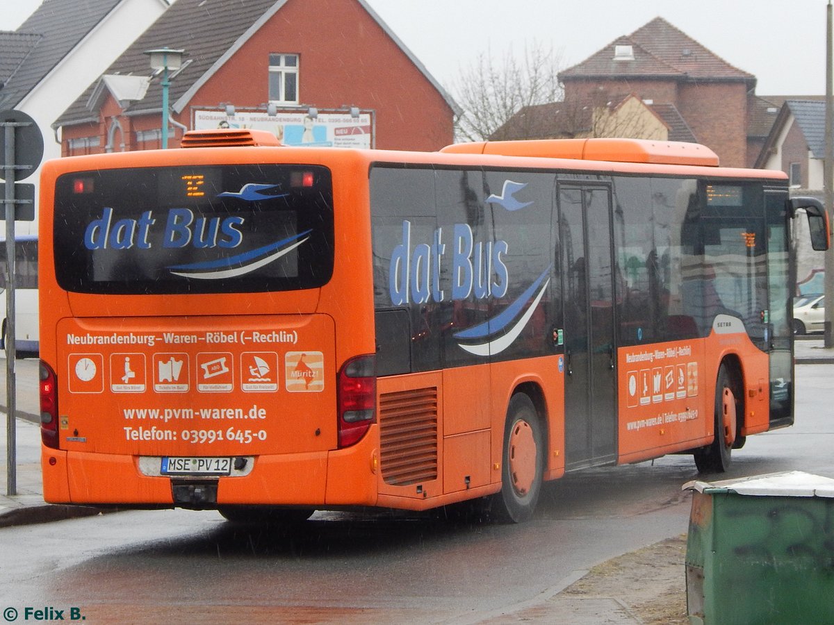 Setra 415 NF der PVM Waren in Neubrandenburg. 