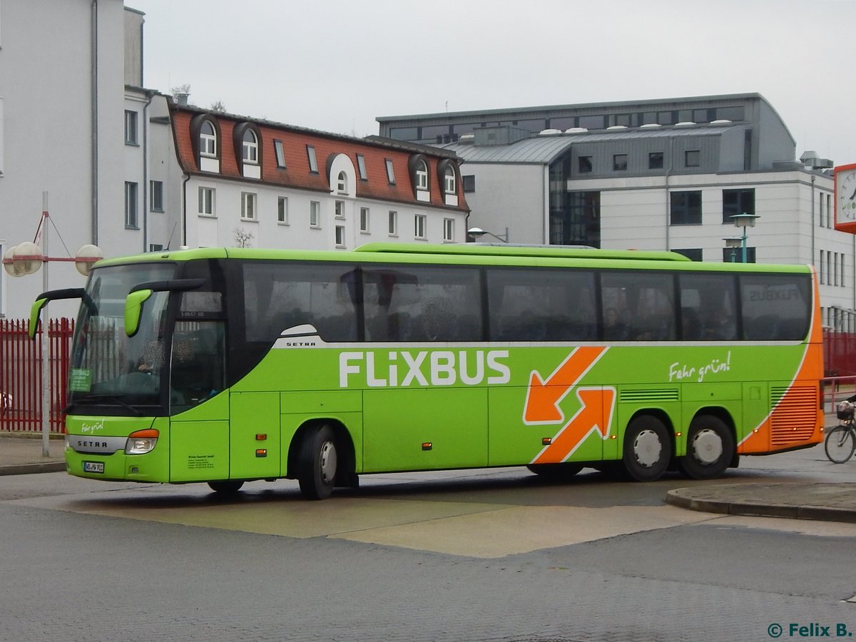 Setra 416 GT-HD von Flixbus/Wricke Touristik aus Deutschland in Neubrandenburg.