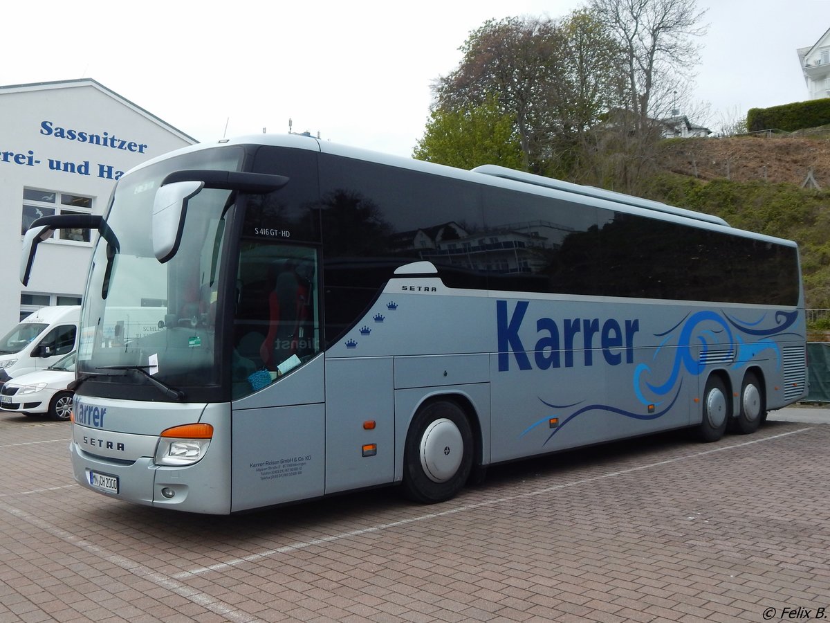 Setra 416 GT-HD von Karrer aus Deutschland im Stadthafen Sassnitz.