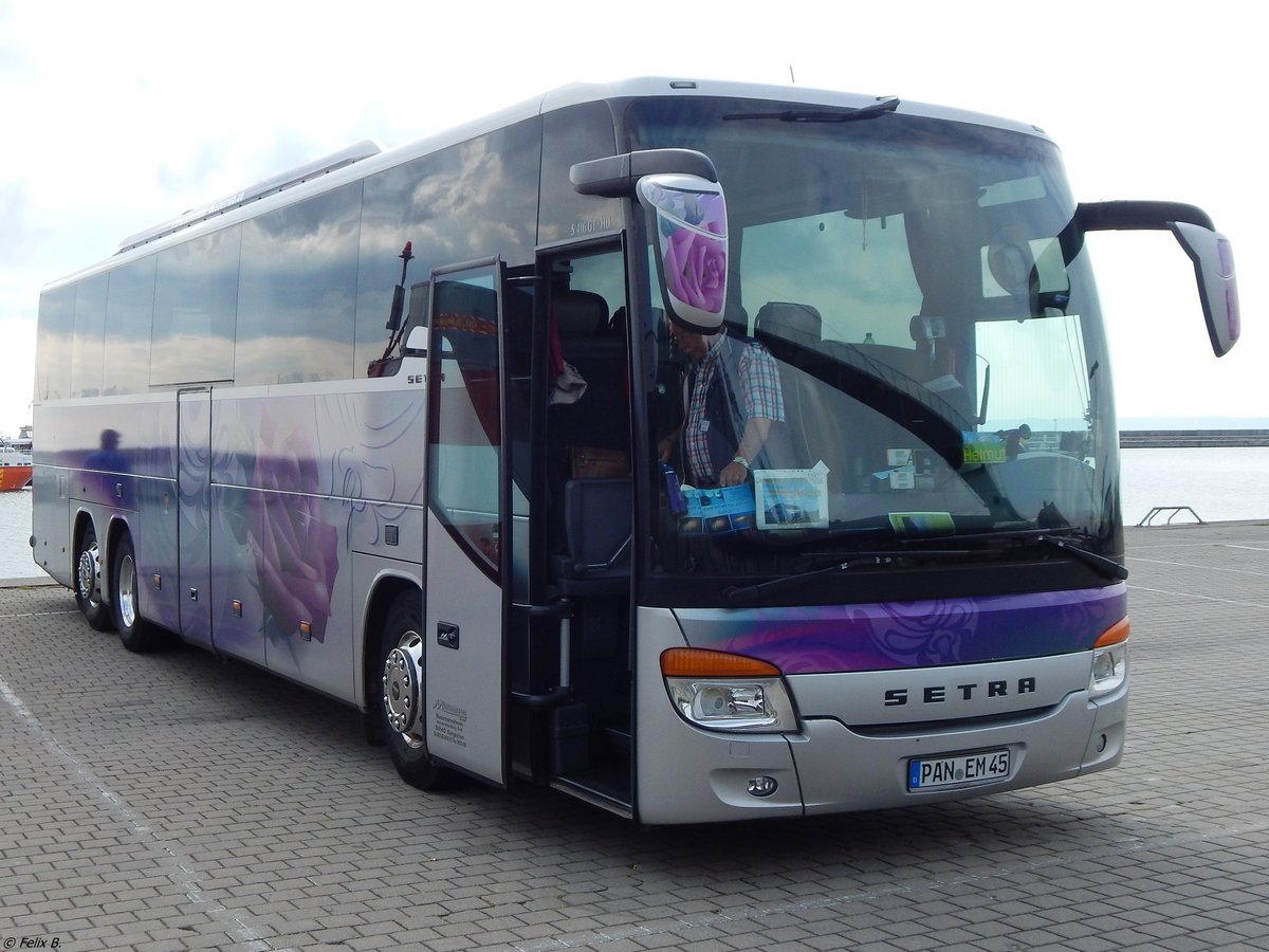 Setra 416 GT-HD von Mückenhausen (ex Obermaier) aus Deutschland im Stadthafen Sassnitz.